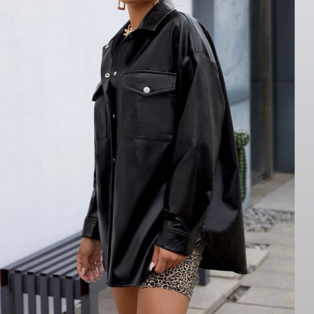 Leather looks like black jacket